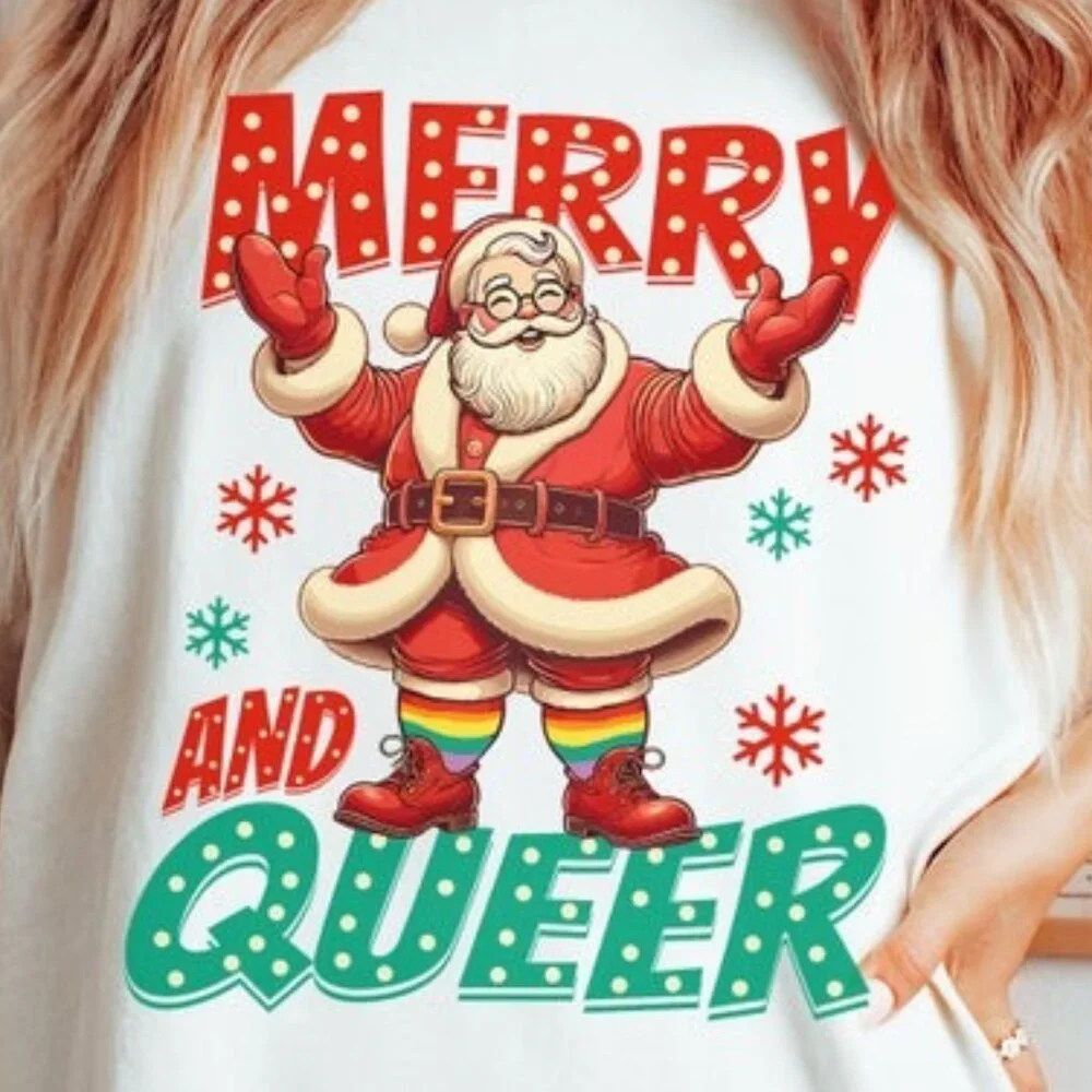 LGBTQ Christmas Shirt Gay Pride Santa Shirt - Picture 3 of 3